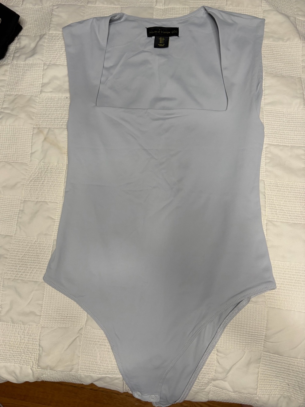 House of Harlow 1960 Grey Square-Neck Kids Bodysuit